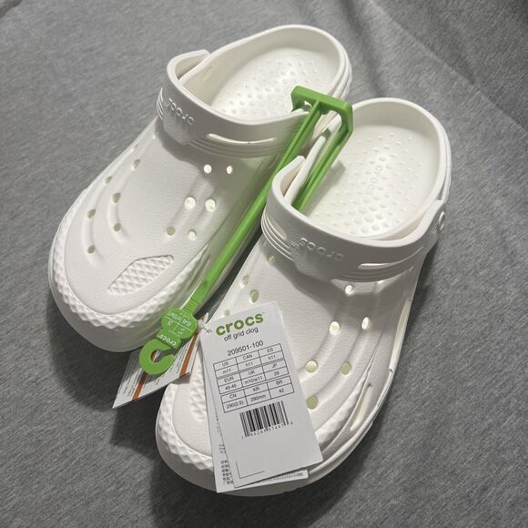 NWT Crocs Off Grid Clog - White Mens 11 Streetwear Comfort Shoes